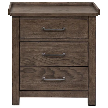 Contemporary 3 Drawer Night Stand with Charging Station